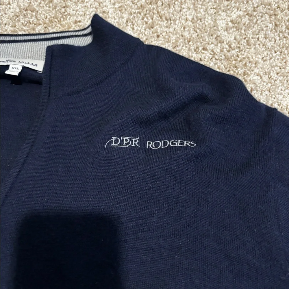 Peter Millar Navy Golf Zip Up Long Sleeve sz XXL